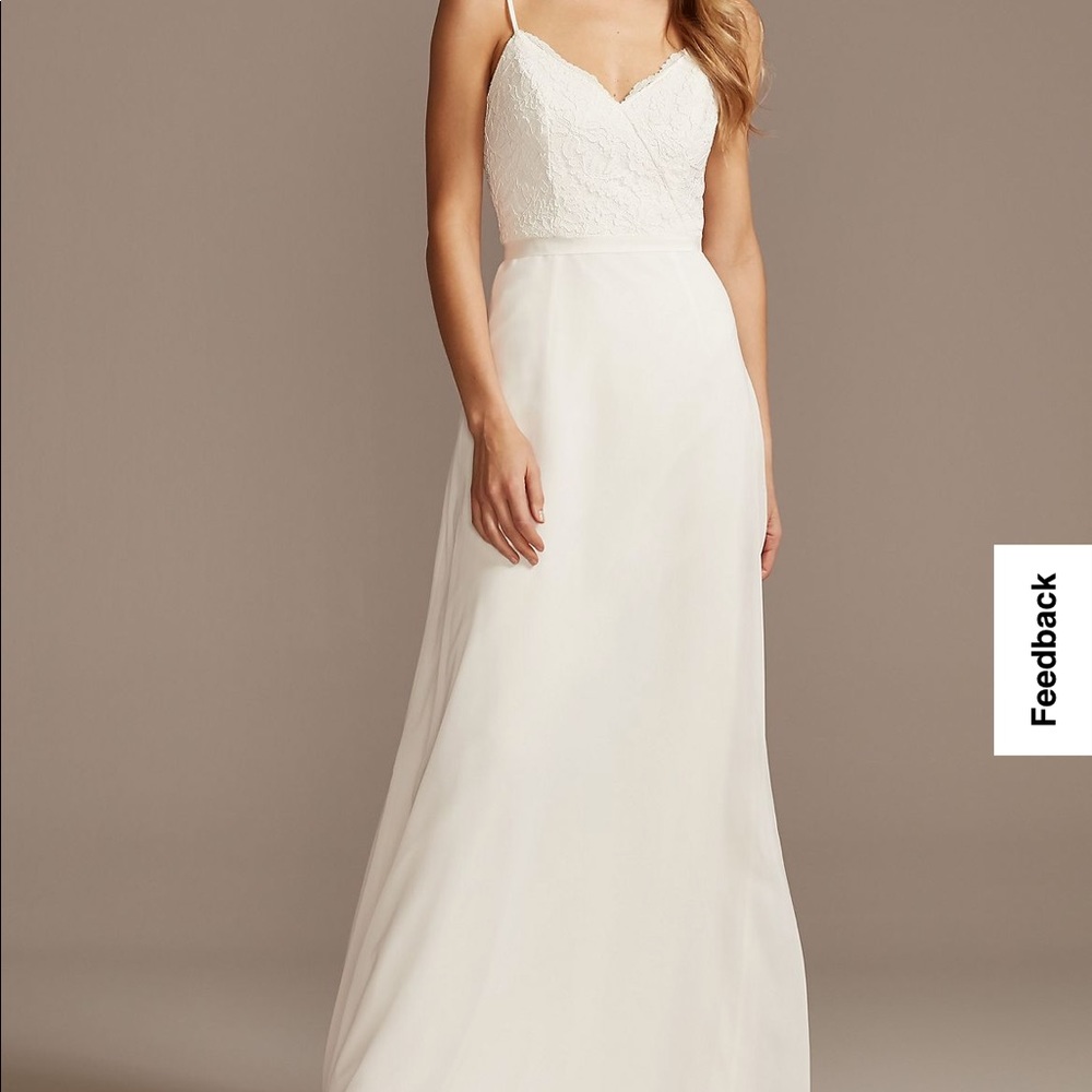 David’s bridal white long lace dress